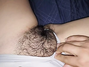 My college girl's furry puss is dribbling humid and well-prepped to be ravaged rock rock-hard